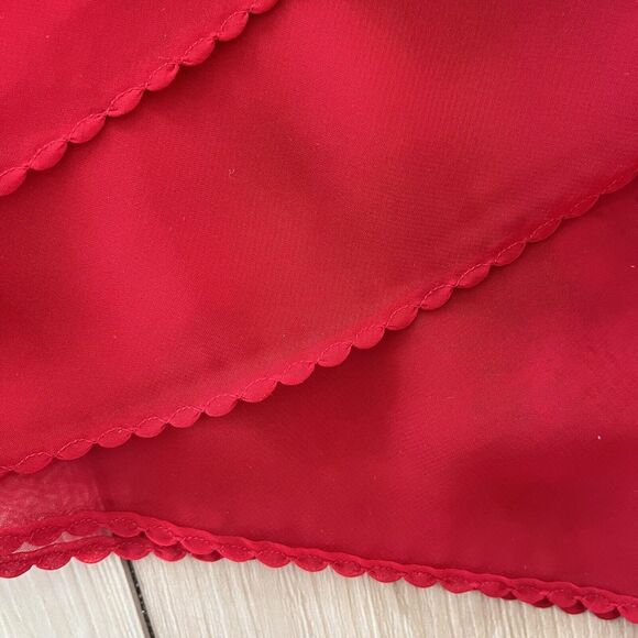 Victoria's Secret Sheer Red Chiffon & Satin Babydoll Negligee Chemise Size L - Picture 6 of 7